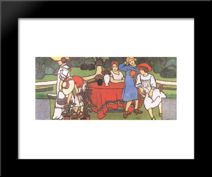 Painting For The Schiffer Villa 20x24 Black Modern Wood Framed Art Print Poster by Rippl Ronai, Jozsef