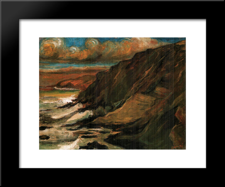 Romantic Landscape 20x24 Black Modern Wood Framed Art Print Poster by Rippl Ronai, Jozsef