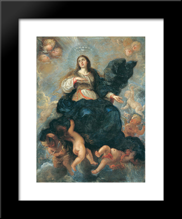 Assumption Of The Virgin 20x24 Black Modern Wood Framed Art Print Poster by Carreno de Miranda, Juan