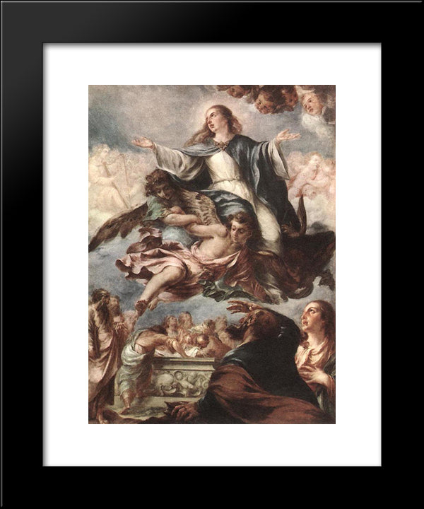 Assumption Of The Virgin 20x24 Black Modern Wood Framed Art Print Poster by Valdes Leal, Juan de