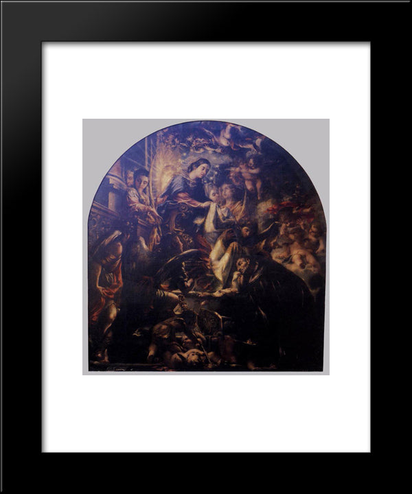 Miracle Of St. Ildefonsus 20x24 Black Modern Wood Framed Art Print Poster by Valdes Leal, Juan de