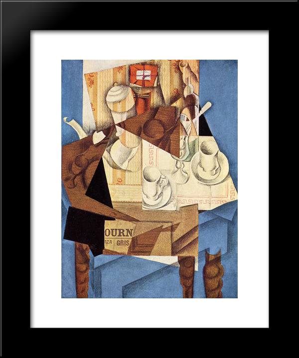 Breakfast 20x24 Black Modern Wood Framed Art Print Poster by Gris, Juan