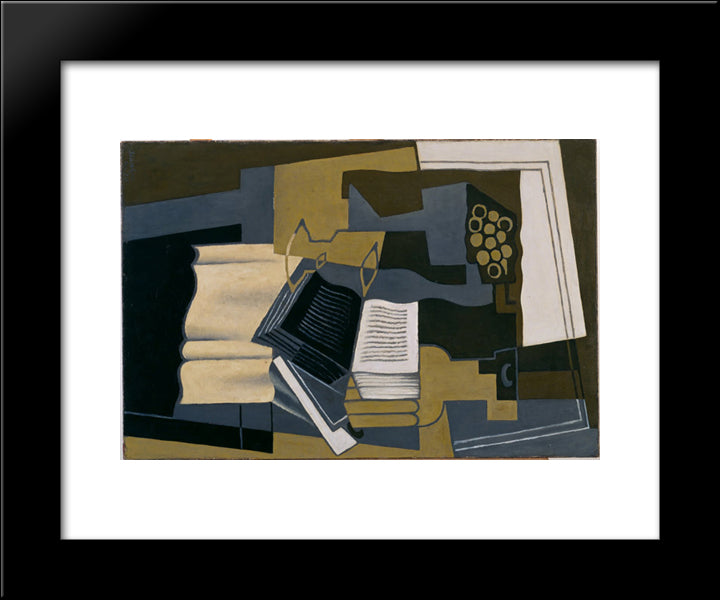 Carafe And Book 20x24 Black Modern Wood Framed Art Print Poster by Gris, Juan