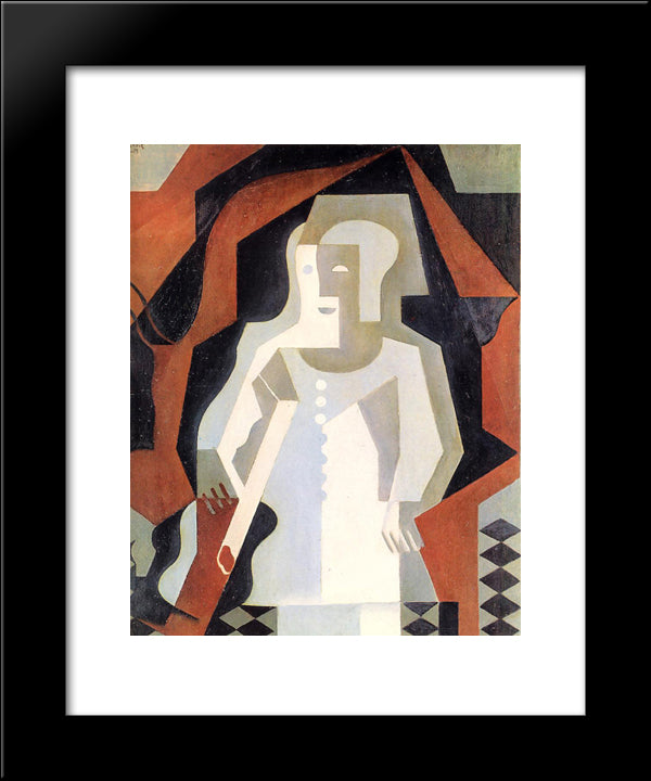 Clown 20x24 Black Modern Wood Framed Art Print Poster by Gris, Juan