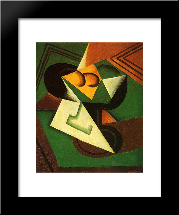 Fruit Bowl And Fruit 20x24 Black Modern Wood Framed Art Print Poster by Gris, Juan