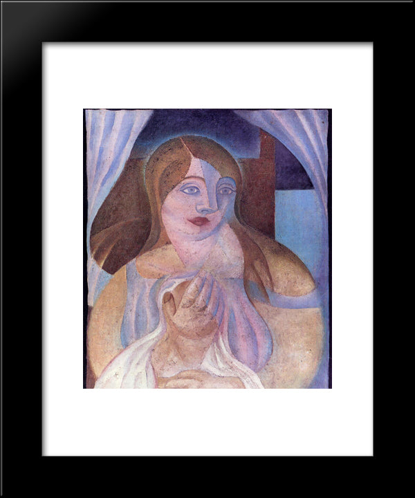Girl 20x24 Black Modern Wood Framed Art Print Poster by Gris, Juan