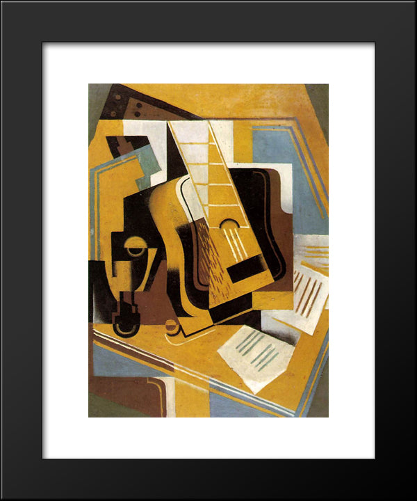 Photograph Of The Guitar 20x24 Black Modern Wood Framed Art Print Poster by Gris, Juan