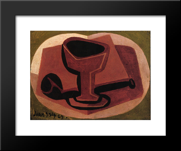 Pipe And Glass 20x24 Black Modern Wood Framed Art Print Poster by Gris, Juan