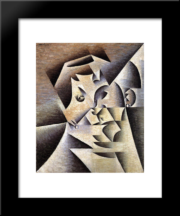 Portrait Of The Artist S Mother 20x24 Black Modern Wood Framed Art Print Poster by Gris, Juan