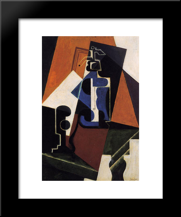 Seltzer Bottle And Glass 20x24 Black Modern Wood Framed Art Print Poster by Gris, Juan
