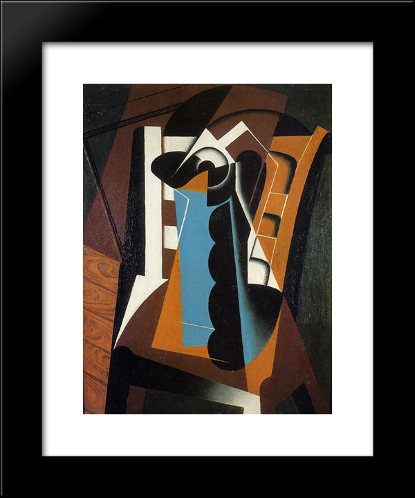 Still Life On A Chair 20x24 Black Modern Wood Framed Art Print Poster by Gris, Juan