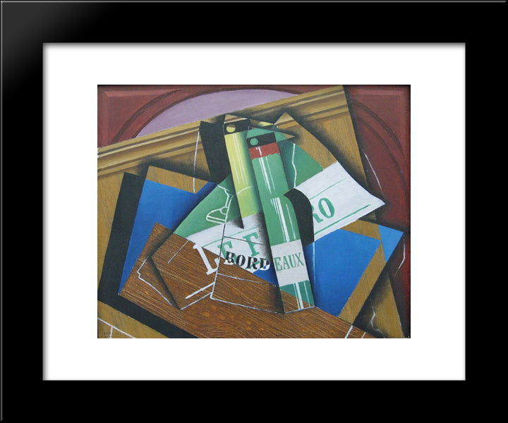 The Bordeaux Bottle 20x24 Black Modern Wood Framed Art Print Poster by Gris, Juan