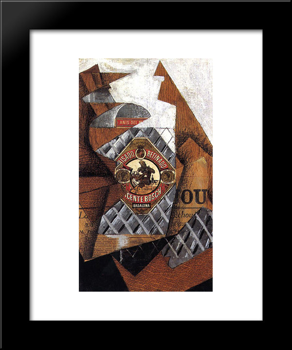 The Bottle Of Anis Del Mono 20x24 Black Modern Wood Framed Art Print Poster by Gris, Juan