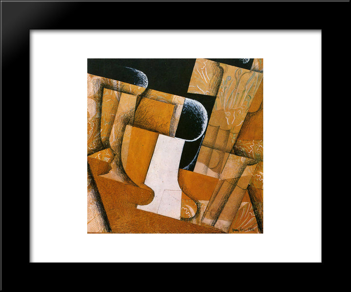 The Glass ( The Fruit Bowl) 20x24 Black Modern Wood Framed Art Print Poster by Gris, Juan