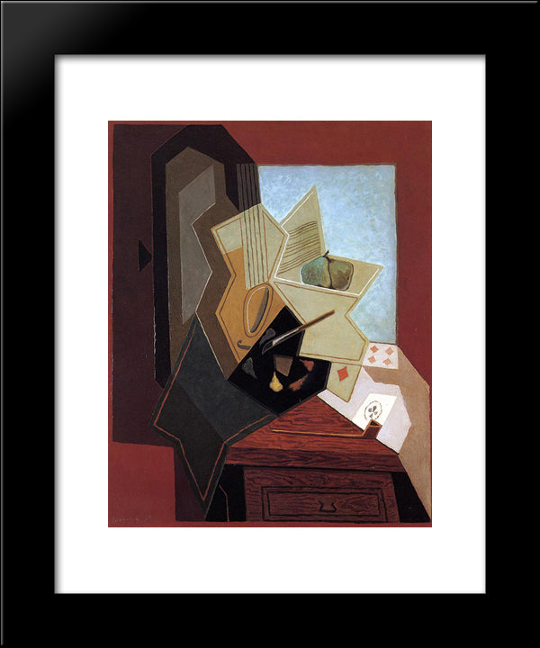 The Painter`S Window 20x24 Black Modern Wood Framed Art Print Poster by Gris, Juan