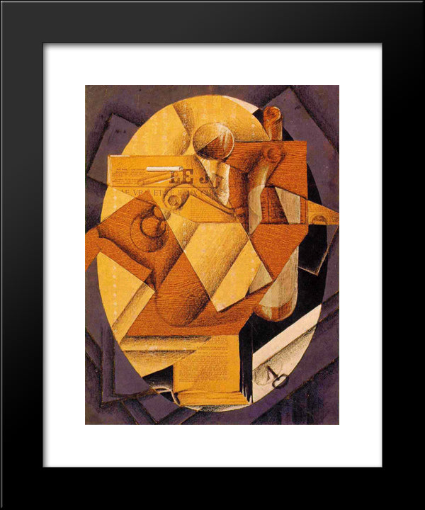 The Table 20x24 Black Modern Wood Framed Art Print Poster by Gris, Juan