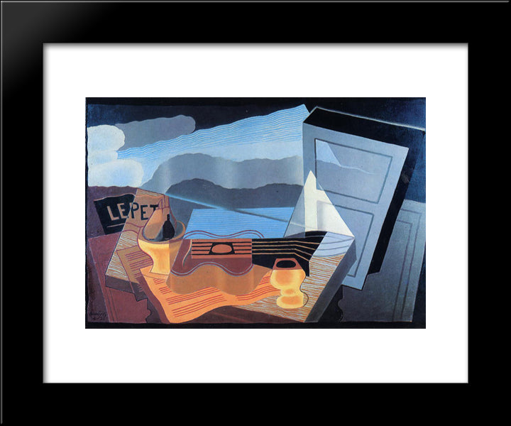 View Across The Bay 20x24 Black Modern Wood Framed Art Print Poster by Gris, Juan