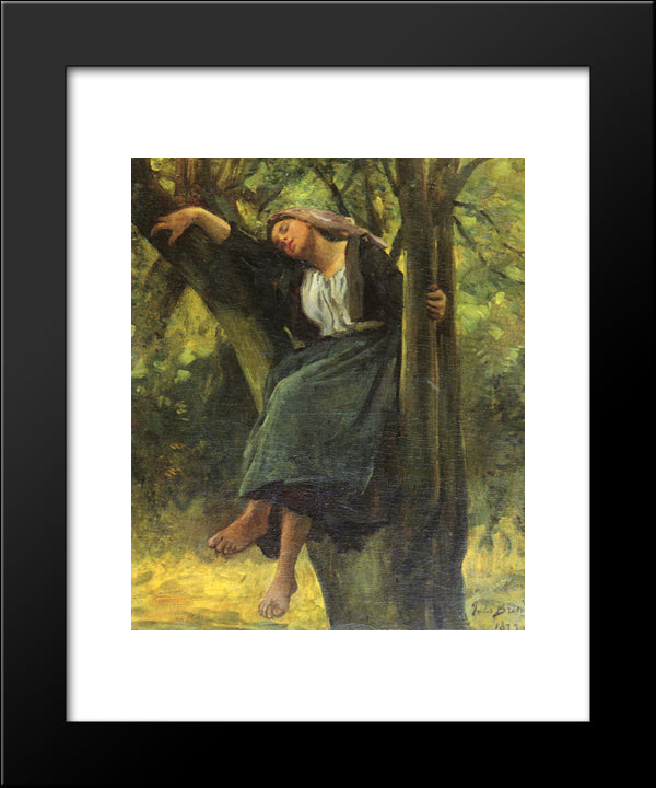 Asleep In The Woods 20x24 Black Modern Wood Framed Art Print Poster by Breton, Jules