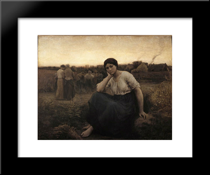 Evening 20x24 Black Modern Wood Framed Art Print Poster by Breton, Jules