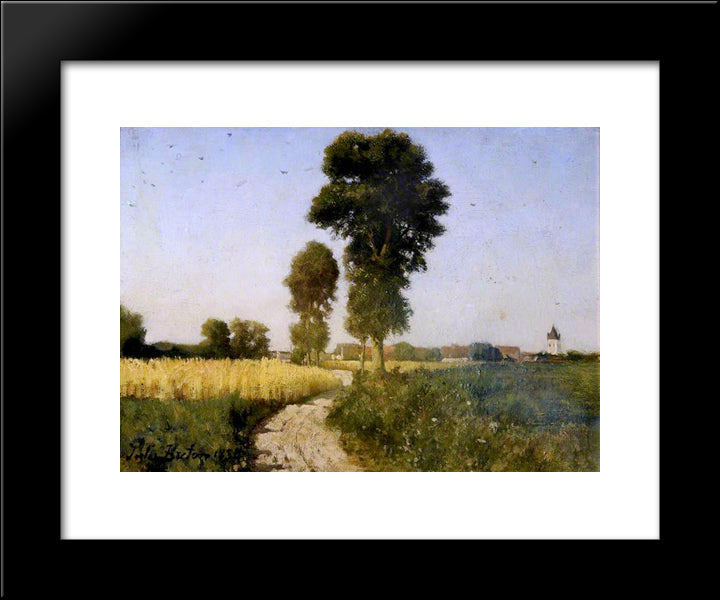 Landscape, Courrieres, France 20x24 Black Modern Wood Framed Art Print Poster by Breton, Jules