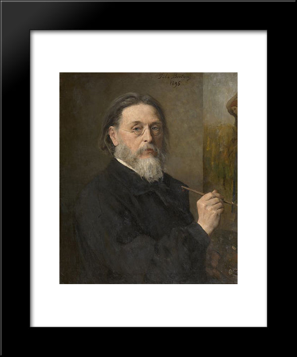 Self Portrait 20x24 Black Modern Wood Framed Art Print Poster by Breton, Jules