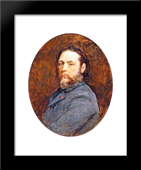 Self Portrait 20x24 Black Modern Wood Framed Art Print Poster by Breton, Jules