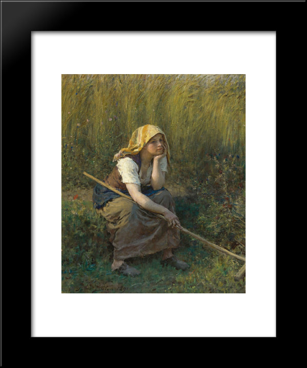Summer 20x24 Black Modern Wood Framed Art Print Poster by Breton, Jules