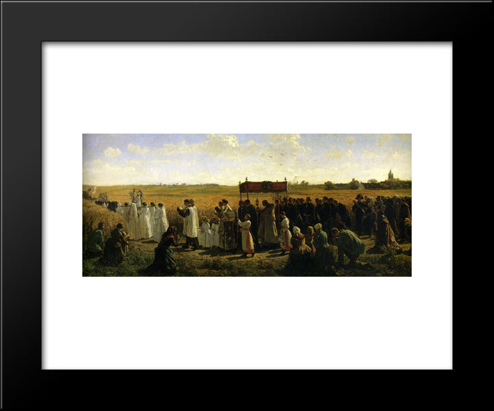The Blessing Of The Wheat In Artois 20x24 Black Modern Wood Framed Art Print Poster by Breton, Jules