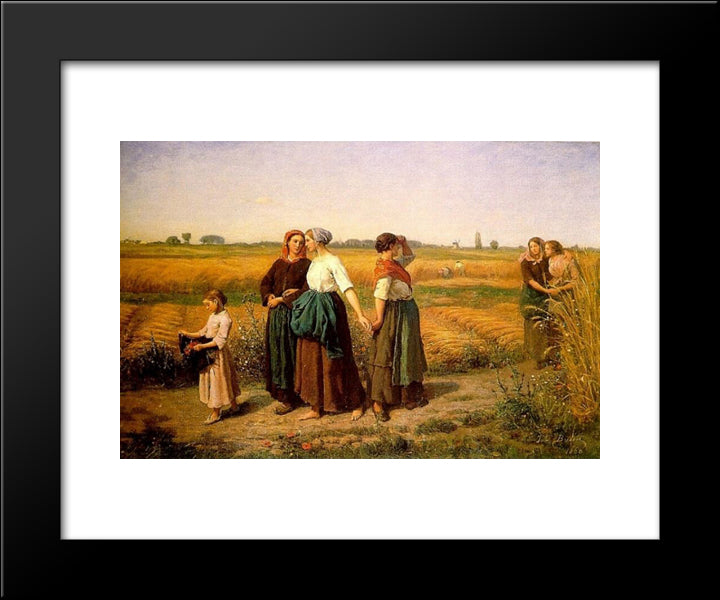 The Reapers 20x24 Black Modern Wood Framed Art Print Poster by Breton, Jules
