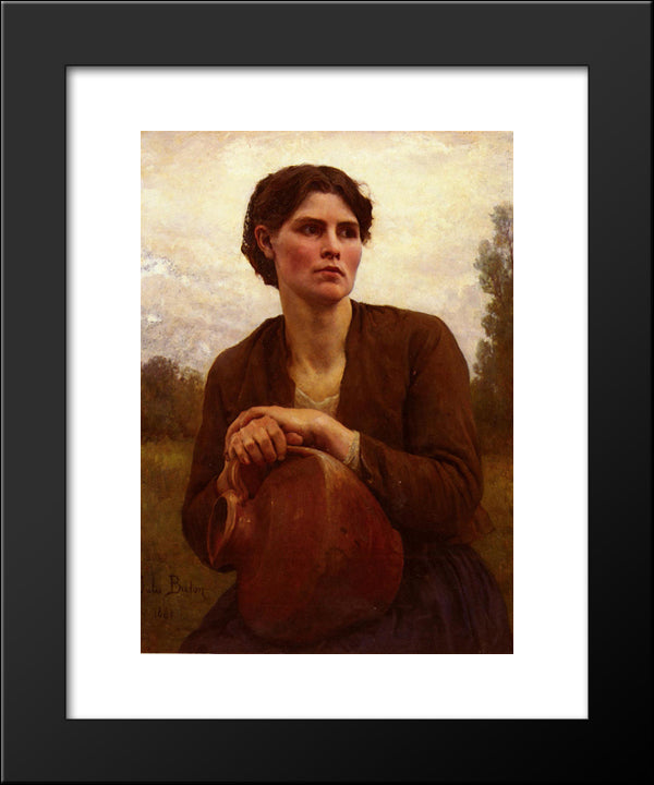 The Water Carrier 20x24 Black Modern Wood Framed Art Print Poster by Breton, Jules