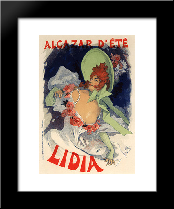 Alcazar D'Ete, Lidia 20x24 Black Modern Wood Framed Art Print Poster by Cheret, Jules