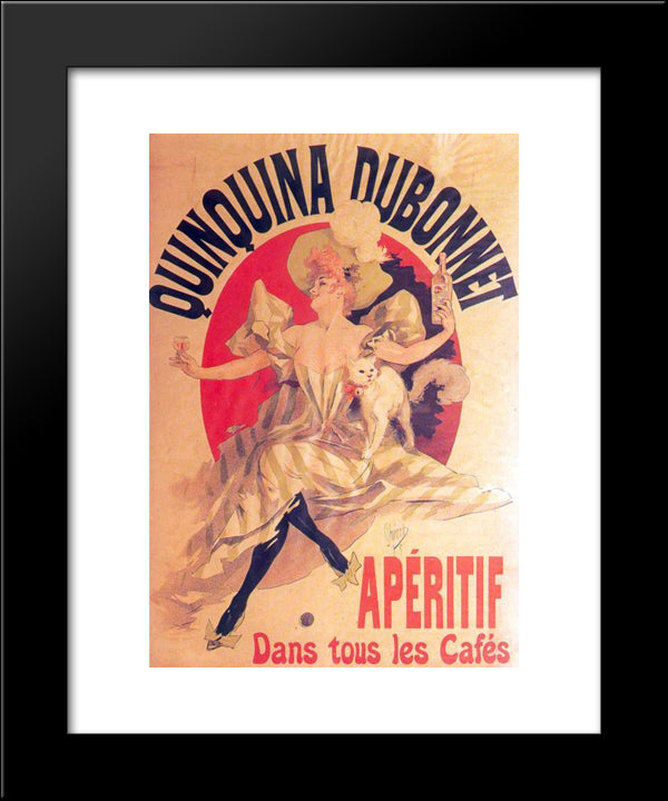 Quinquina Dubonnet 20x24 Black Modern Wood Framed Art Print Poster by Cheret, Jules