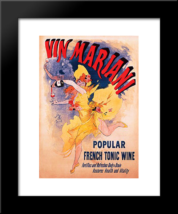 Vin Mariani 20x24 Black Modern Wood Framed Art Print Poster by Cheret, Jules
