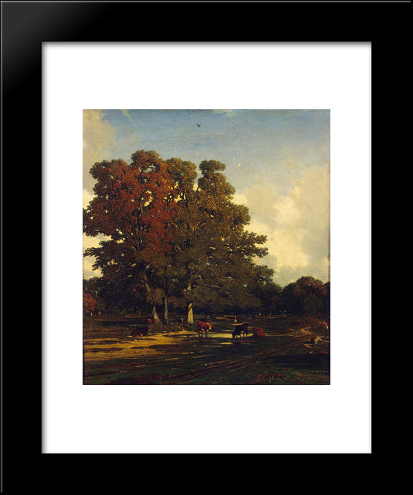 Autumn Landscape 20x24 Black Modern Wood Framed Art Print Poster by Dupre, Jules