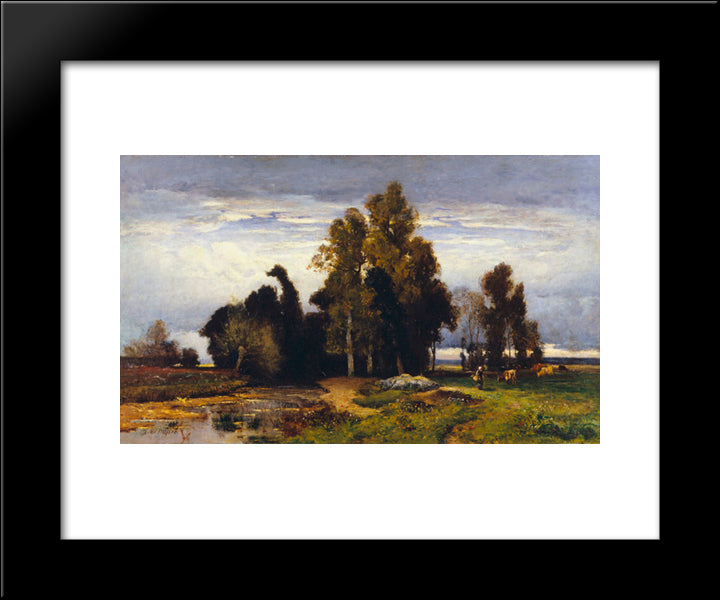 Barbizon Landscape 20x24 Black Modern Wood Framed Art Print Poster by Dupre, Jules