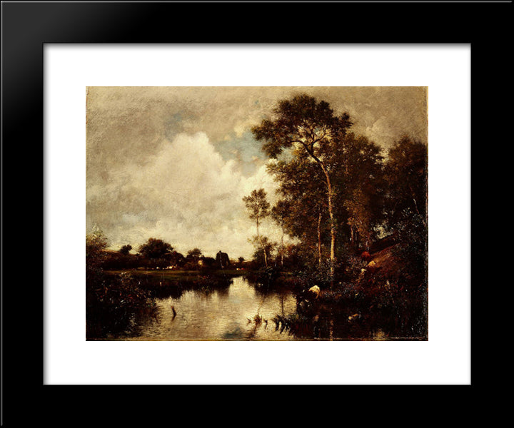 The River 20x24 Black Modern Wood Framed Art Print Poster by Dupre, Jules