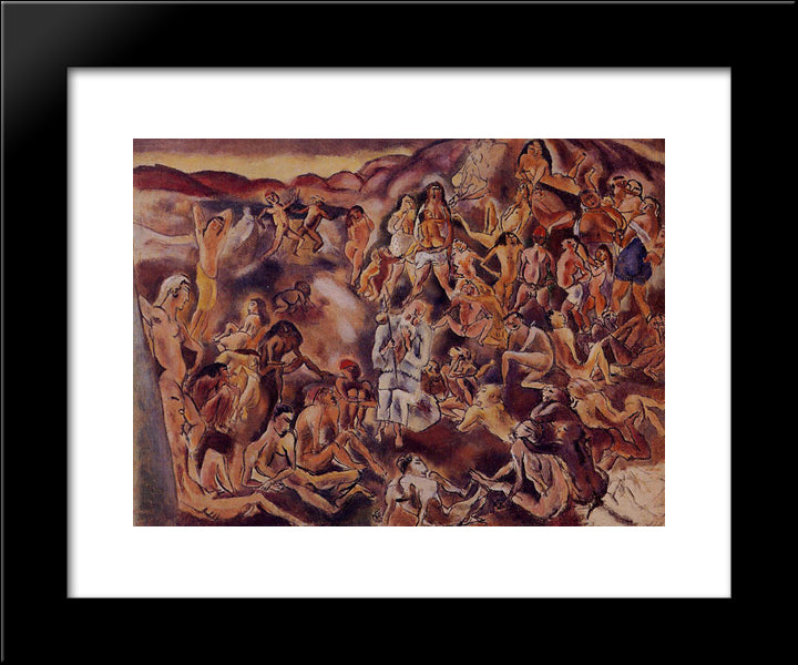 The Temptation Of Saint Anthony 20x24 Black Modern Wood Framed Art Print Poster by Pascin, Jules