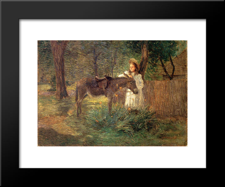 After The Ride Aka Visiting Neighbors 20x24 Black Modern Wood Framed Art Print Poster by Weir, Julian Alden