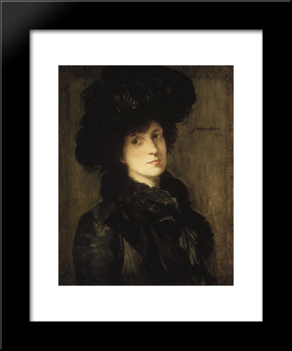 Girl In Black 20x24 Black Modern Wood Framed Art Print Poster by Weir, Julian Alden