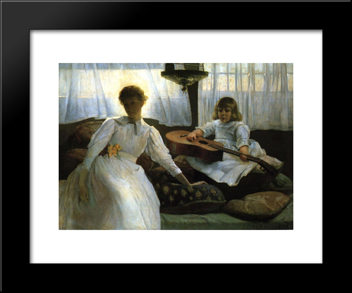 Idle Hours 20x24 Black Modern Wood Framed Art Print Poster by Weir, Julian Alden