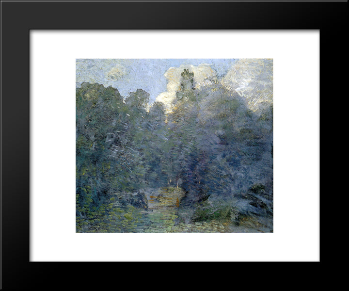 Landscape With Stone Wall, Windham 20x24 Black Modern Wood Framed Art Print Poster by Weir, Julian Alden