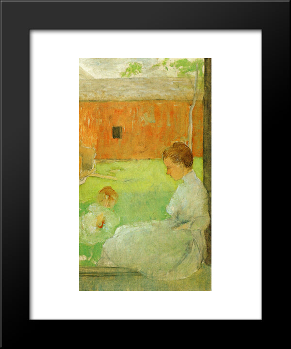 Mother And Child 20x24 Black Modern Wood Framed Art Print Poster by Weir, Julian Alden
