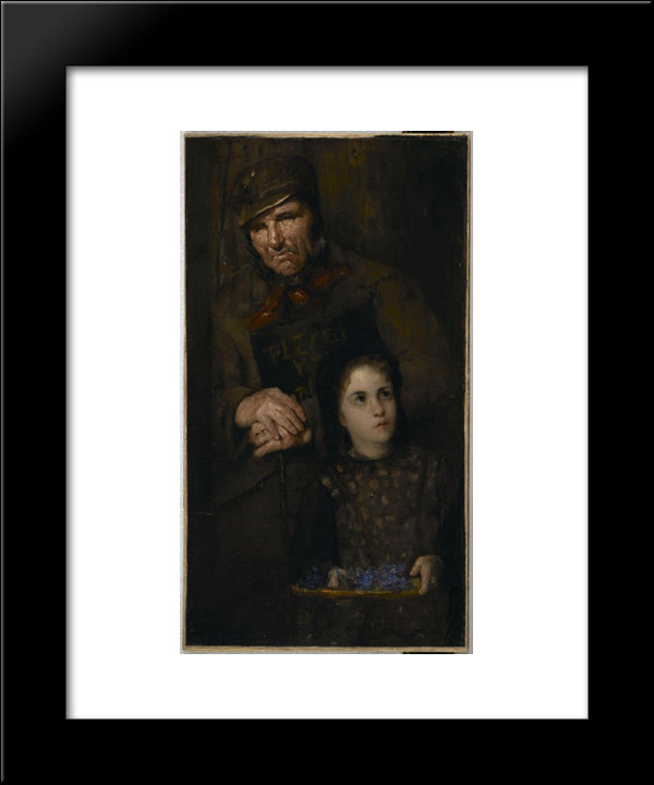 The Flower Seller 20x24 Black Modern Wood Framed Art Print Poster by Weir, Julian Alden