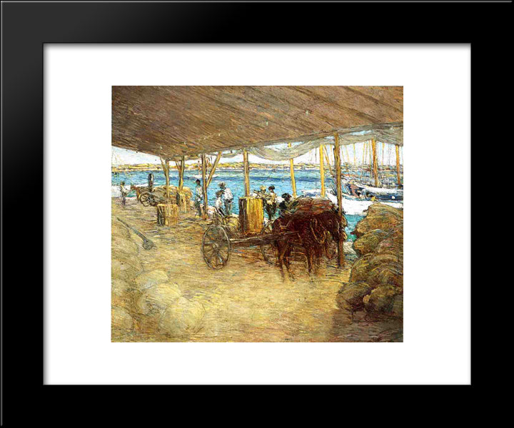 The Wharves, Nassau 20x24 Black Modern Wood Framed Art Print Poster by Weir, Julian Alden