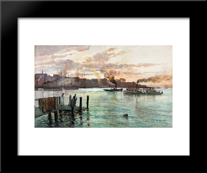Circular Quay, Sydney 20x24 Black Modern Wood Framed Art Print Poster by Ashton, Julian