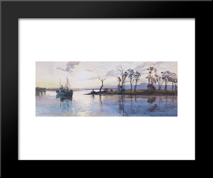 Mouth Of The Goulburn River 20x24 Black Modern Wood Framed Art Print Poster by Ashton, Julian