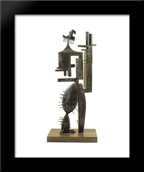 Monsieur Cactus 20x24 Black Modern Wood Framed Art Print Poster by Gonzalez, Julio