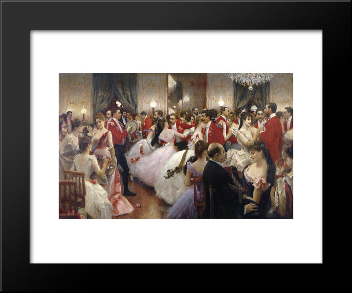 A Hunt Ball 20x24 Black Modern Wood Framed Art Print Poster by Stewart, Julius LeBlanc