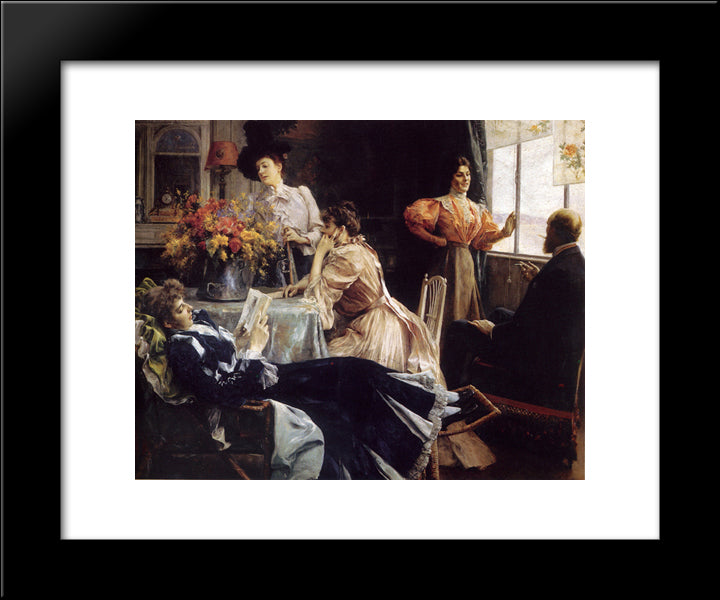 At Home 20x24 Black Modern Wood Framed Art Print Poster by Stewart, Julius LeBlanc