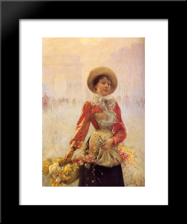 Flower Girl 20x24 Black Modern Wood Framed Art Print Poster by Stewart, Julius LeBlanc
